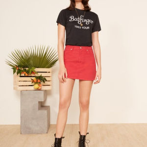 Reformation Becca Skirt in Cherry Red